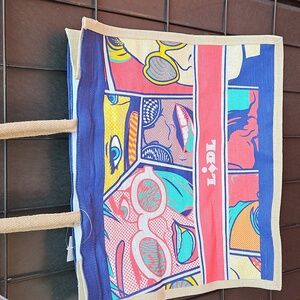 NEW WITH TAGS LIDL Rare Pop Art Comic Graphic Eco Tote Bag - Colorful  Red 18X15